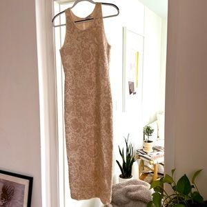 Ronny Kobo Beautiful and sexy fitted cream/taupe dress. Size L